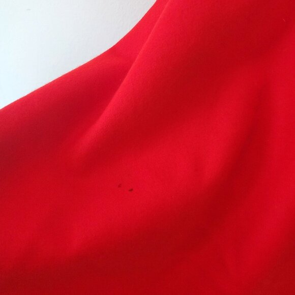 Vintage Handmade Wool Red Beaded Poncho Shawl Long Flowy Geometric Floral - Picture 10 of 13